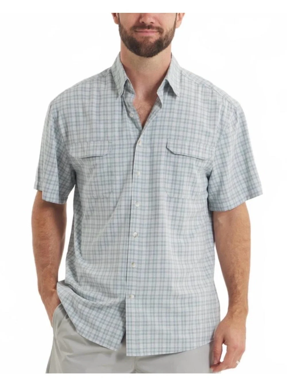 NEW SOUTHERN MARSH short sleeve merida mar performance shirt in washed slate